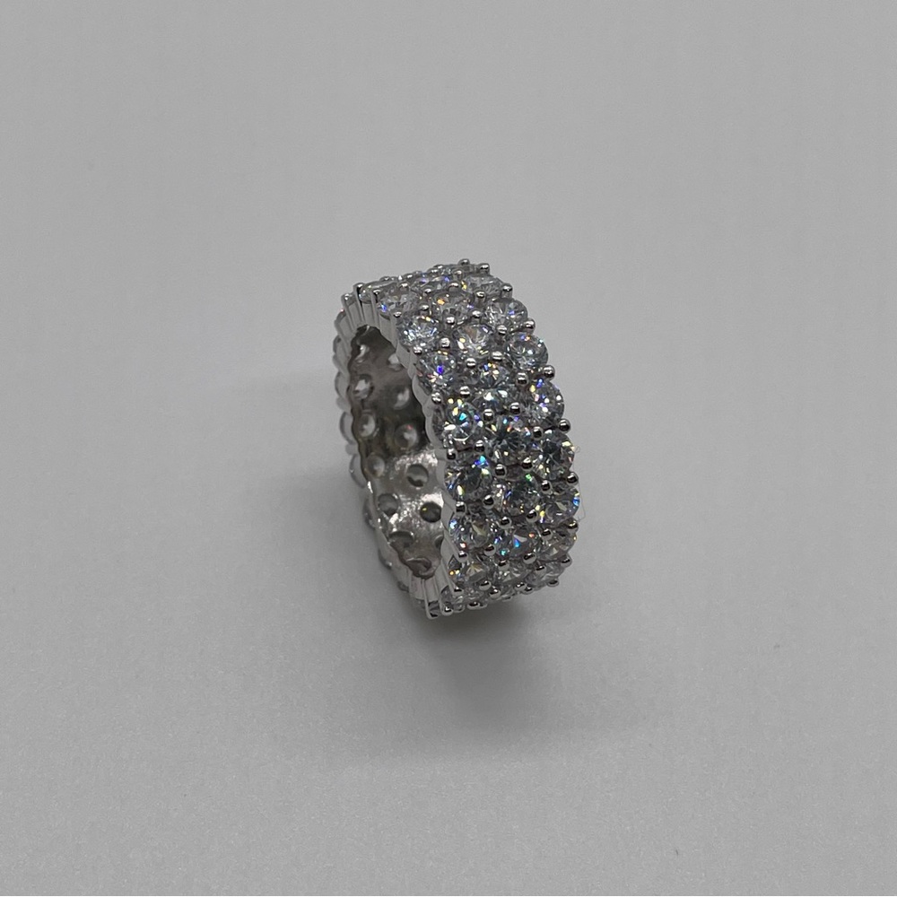 Sterling Silver and Cubic Zirconia Band/ Size 6